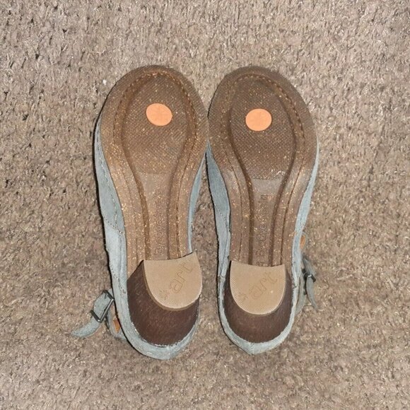 ART-Bye Bye Suela-Gray Blue Suede Booties-Buckle Ankle Strap-Sz 37-Near Mint - Picture 7 of 7